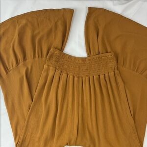 No Brand Caramel‎ Festival Lightweight Boho Hippie Ruffle Hem Pants Size Small